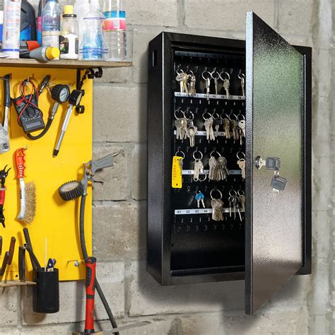 100 hook steel key cabinet large|VORVIL Key Lock Box Cabinet with 100 Hooks, Wall Mount Key .